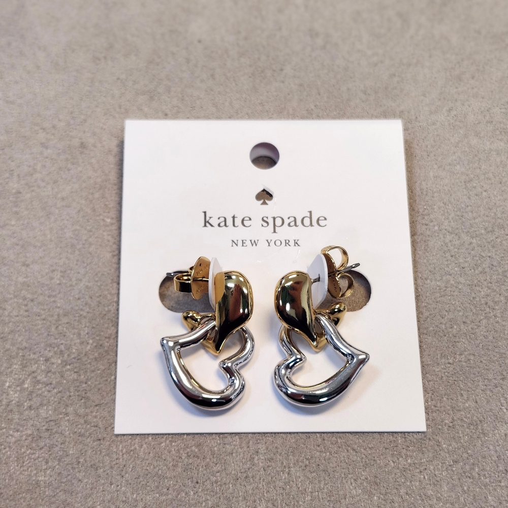 NWT Kate Spade Gold/Silver Amour Two-Tone Drop Earrings